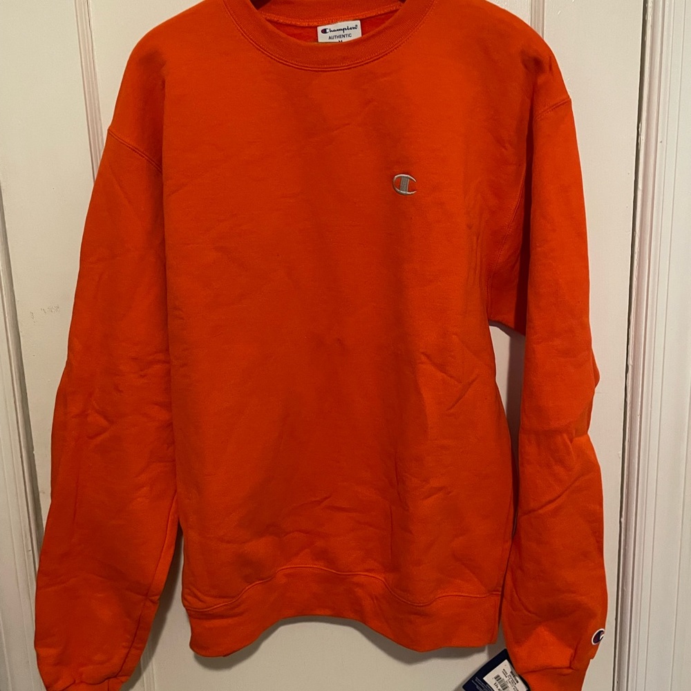 Orange , Medium Champion long sleeve sweatshirt